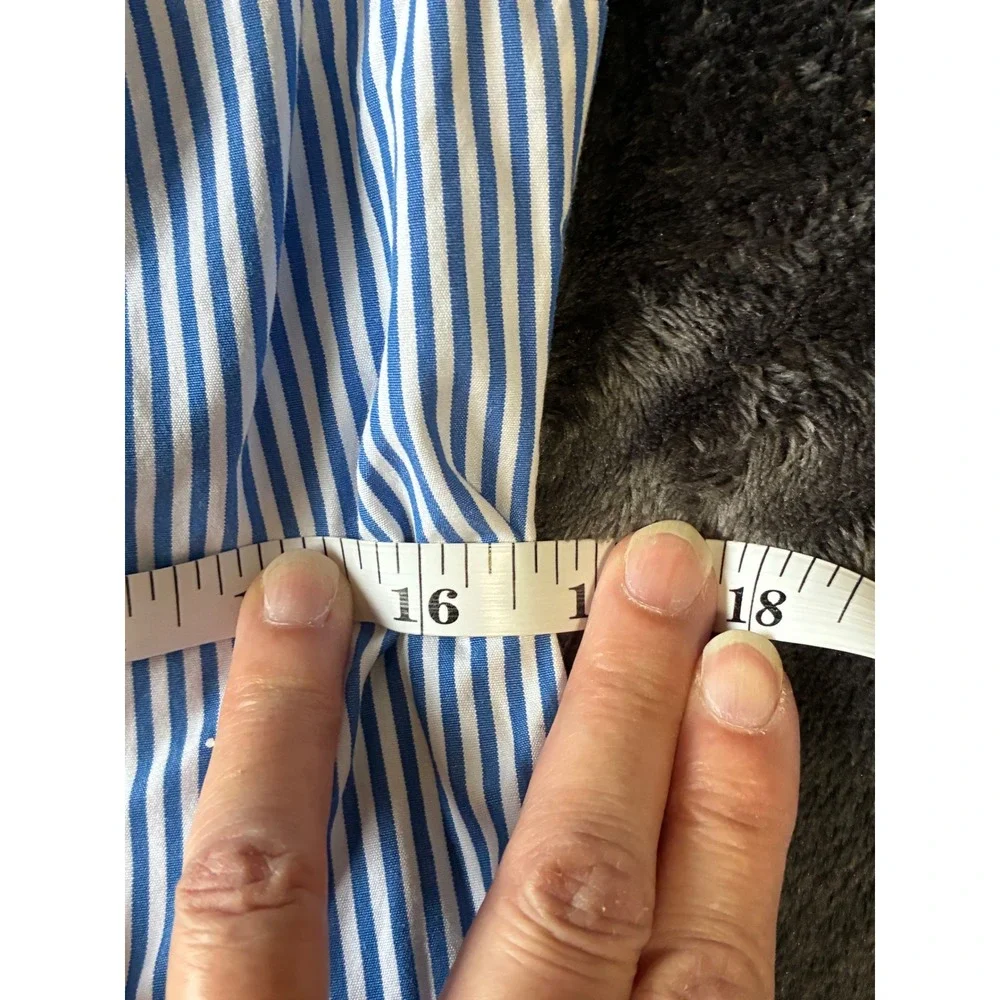 J.Crew Haberdashery Womens Blue White Striped Cotton Button‎ Down Shirt Size  S